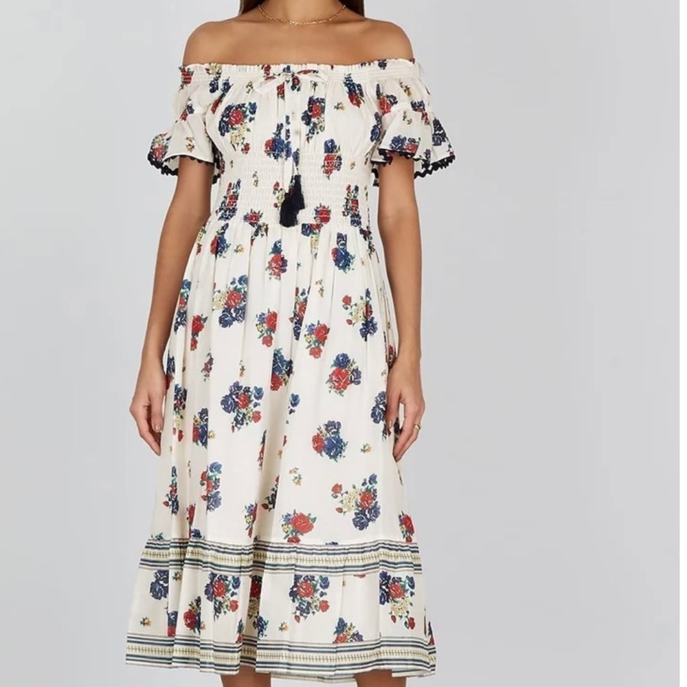 TORY BURCH flora off the shoulder dress